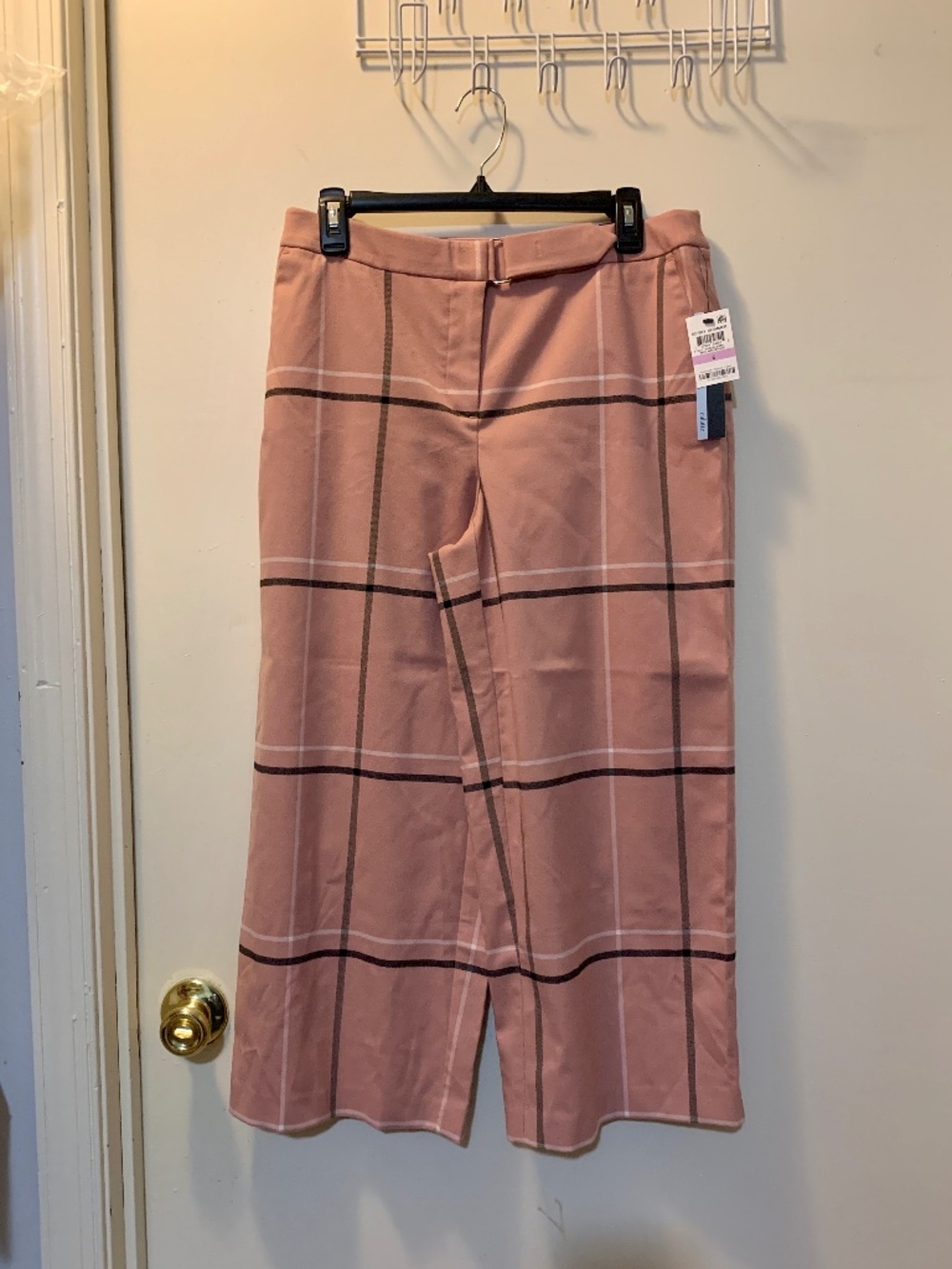 Alfani Culotte Pant Windowpane Cropped Wide Leg Pants Trousers Size 6 NWT